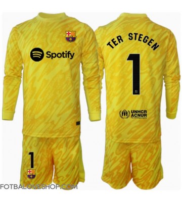 Barcelona Ter Stegen #1 Brankářské Dětské Domácí Dres 2024-25 Dlouhý Rukáv (+ trenýrky)